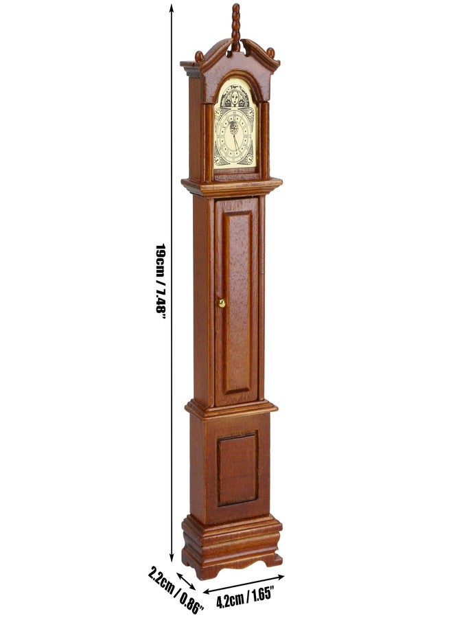 KH866 Mini Grandfather Clock - 1/12 Scale, Miniature Dollhouse Victorian Furniture Accessories, Doll House Decoration for Living Room Bedroom Kitchen Home Office, Small Wooden Rustic Vintage Essential Decor - Image 2